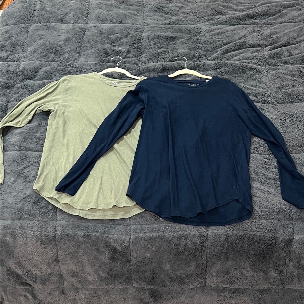 PacSun Long Sleeve Tees - Olive and Navy